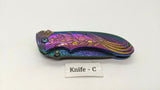 Femme Fatale FF-A008 Folding Pocket Knife Spring Assisted Rainbow Plain Liner SS