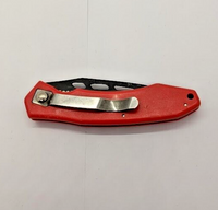 Frost Cutlery Wharncliffe Plain Edge Liner Lock Red Handle Folding Pocket Knife