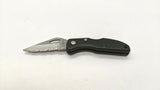 Maxam Small Black Falcon Folding Pocket Knife Lockback Combo Edge Plastic Handle