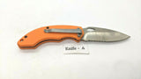 Ozark Trail Outdoor Equipment Folding Pocket Knife Combo Edge Liner Lock Orange