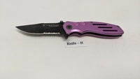 Smith & Wesson Extreme Ops SWA24SP Folding Pocket Knife Combo Edge Liner Pink