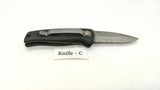 Kutmaster Combo Stainless Steel Blade Folding Pocket Knife Liner Black Handle