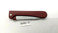 Haidragon Stainless Steel Folding Pocket Fruit Knife Plain Edge Red Vinyl Handle