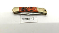 Steel Warrior Lockback Keychain Folding Pocket Knife Jigged Bone w/Brass Bolster