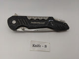 Smith & Wesson Model SW607S Folding Pocket Knife Black Stainless Steel Handle