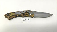 Northwest Trail Camo Folding Pocket Knife Plain Stainless Steel Blade Frame Lock