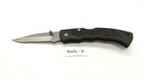 Ozark Trail Folding Pocket Knife Combo Edge Lockback Black Plastic Stainless