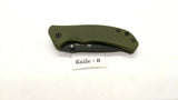 Ozark Trail 19460 Folding Pocket Knife Plain Edge Liner Lock Black SS Green G10