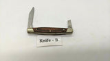 Buck 375 Folding Pocket Knife Brown Wood w/Stainless Steel Bolsters **Damage**