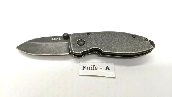 CRKT Squid Burnley Design 2490 Folding Pocket Knife Plain Frame Blk Stonewash