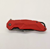 Craftsman Liner Lock Red Combination Drop Point Blade Folding Pocket Knife