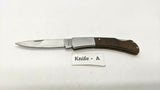 Vtg Barlow Folding Pocket Knife Stainless Steel Bolster w/Wood Handle Lockback