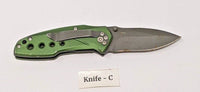 Cabela's Folding Pocket Knife Plain Edge Liner Lock Aluminum Scales *Various*