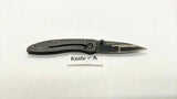 Guidesman Mini Skeleton Folding Pocket Knife Plain Edge Frame Black Stainless