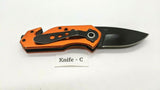 MADI PK-1 Folding Pocket Knife Rescue Plain Edge Liner Lock Aluminum  *Various*