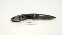 Sheffield Tactical Folding Pocket Knife Combo Edge Frame Lock Black Stainless