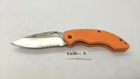 Ozark Trail Outdoor Equipment Folding Pocket Knife Combo Edge Liner Lock Orange