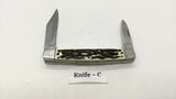 Ozark Trail Jack 2 Blade Folding Pocket Knife Faux Stag Plain Edge SS Bolsters