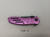 Smith & Wesson Extreme Ops SWA24SP Folding Pocket Knife Combo Edge Liner Pink