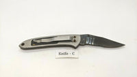 Eddie Bauer Titanium Coated Combo Folding Pocket Knife Button Lock Stainless