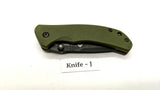 Ozark Trail 19460 Folding Pocket Knife Plain Edge Liner Lock Black SS Green G10