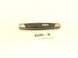 Buck #379 Solo Folding Pocket Knife 3 Pin Wood Handle Brass Bolsters Clip Point