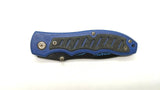 Frost Cutlery Folding Pocket Knife Plain Edge Liner Lock Blue & Black ABS Handle