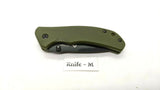 Ozark Trail 19460 Folding Pocket Knife Plain Edge Liner Lock Black SS Green G10