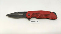 Craftsman Tactical Folding Pocket Knife Combo Edge Blade Liner Lock Red Plastic