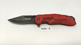 Craftsman Tactical Folding Pocket Knife Combo Edge Blade Liner Lock Red Plastic