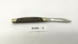 Buck #379 Solo Folding Pocket Knife 3 Pin Wood Handle Brass Bolsters Clip Point