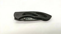 Northwest Trail W9340 Folding Pocket Knife Plain Edge Liner Lock Black Skeleton