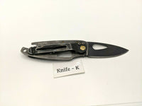 Coast Model FX200 Folding Pocket Knife Frame Lock All Black Bottle Opener Handle