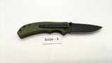 Ozark Trail 19460 Folding Pocket Knife Plain Edge Liner Lock Black SS Green G10