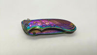 Femme Fatale FF-A008 Folding Pocket Knife Spring Assisted Rainbow Plain Liner SS