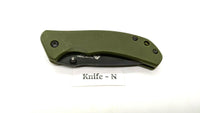 Ozark Trail 19460 Folding Pocket Knife Plain Edge Liner Lock Black SS Green G10