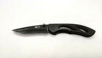 Northwest Trail W9340 Folding Pocket Knife Plain Edge Liner Lock Black Skeleton