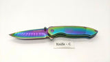 Tac-Force TF-862 USA Design Folding Pocket Knife Plain Edge Frame Lock Rainbow