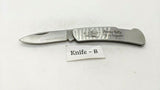 ESP K&P ASI#63770 Stainless Rostfrei Folding Pocket Knife Plain Edge Lockback
