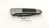 Eddie Bauer Titanium Coated Combo Folding Pocket Knife Button Lock Stainless