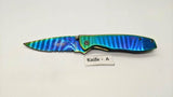 Sheffield Rainbow Folding Pocket Knife Combo Edge Frame Lock Stainless Steel