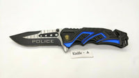 MTech USA MT-A865 Police Rescue Folding Pocket Knife Combo Liner Assisted Blue