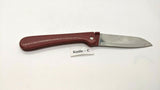 Haidragon Stainless Steel Folding Pocket Fruit Knife Plain Edge Red Vinyl Handle