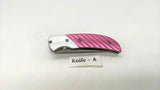 Browning Model 5622 Prism II Folding Pocket Knife Liner Lock Plain Edge Pink SS