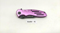 Smith & Wesson Extreme Ops SWA24SP Folding Pocket Knife Combo Edge Liner Pink