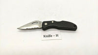 Maxam Small Black Falcon Folding Pocket Knife Lockback Combo Edge Plastic Handle