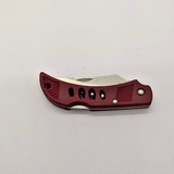 Frost Cutlery Trailing Point Combination Blade Maroon Handle Folding Pocket Knif