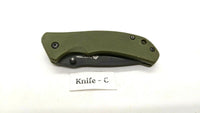 Ozark Trail 19460 Folding Pocket Knife Plain Edge Liner Lock Black SS Green G10