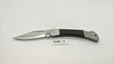 Winchester Folding Pocket Knife Lockback Plain Edge Rubber w/Stainless Steel