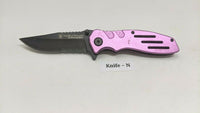 Smith & Wesson Extreme Ops SWA24SP Folding Pocket Knife Combo Edge Liner Pink